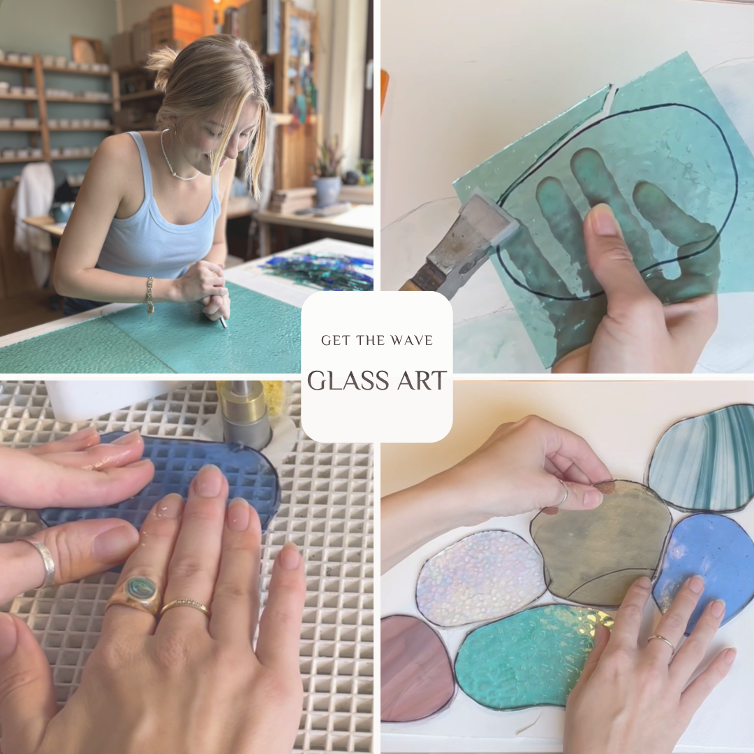 Japanische Wellen aus Kathedralglas