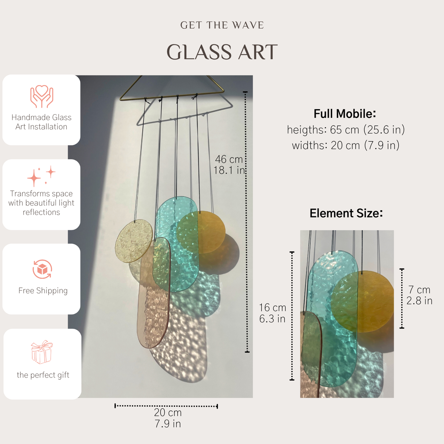 Pastell Wandbehang im Art Déco Stil