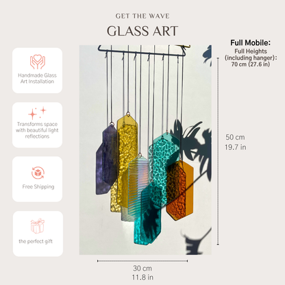 Mobile mit geometrischem Glas