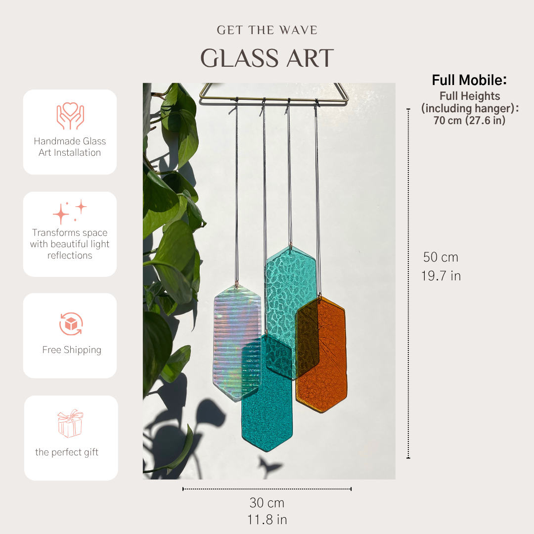 Mobile mit geometrischem Glas