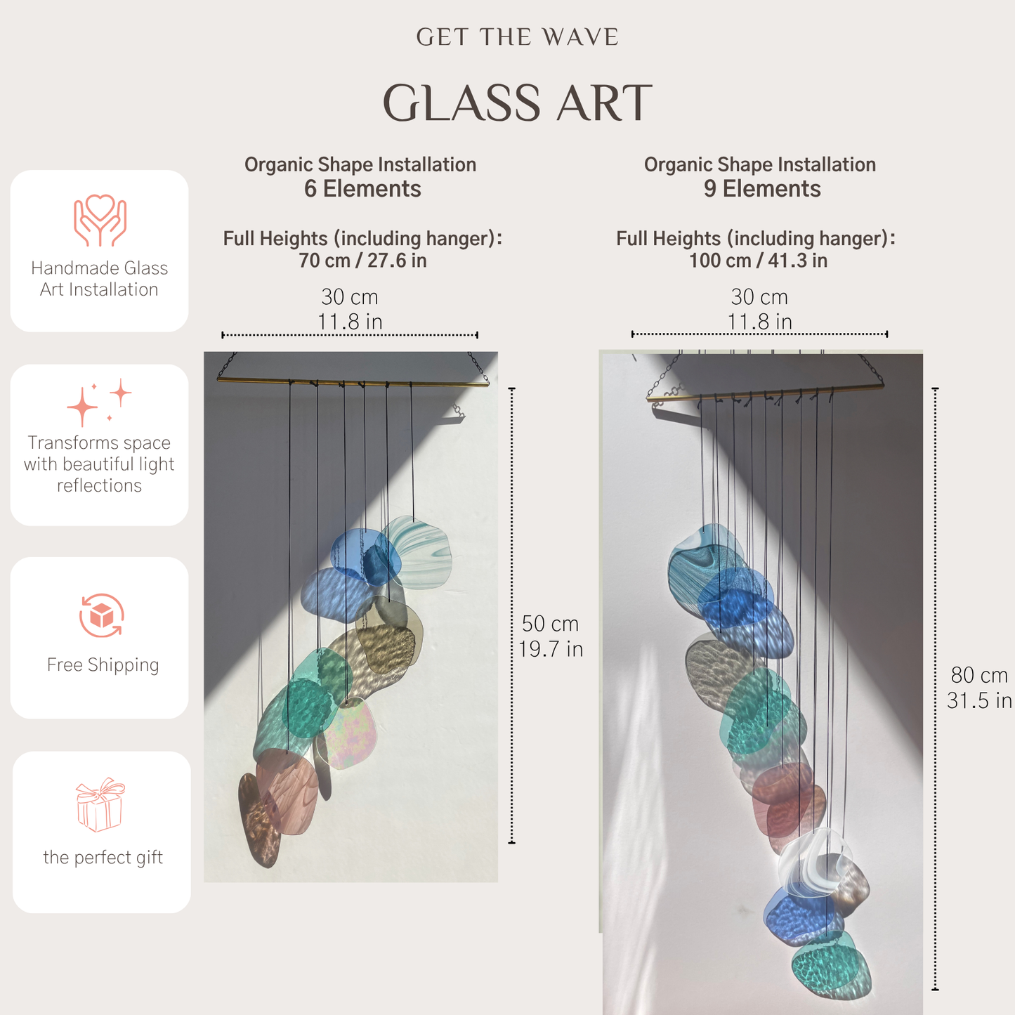 Organic Shapes: Wandkunst aus Glas in Pastellfarben