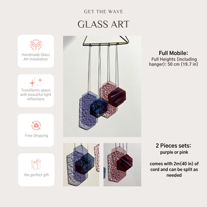 Geometrische Formen Sonnenfänger in lila und pink