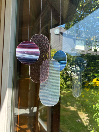 Rosa irisierender Wandbehang im Art Déco Stil