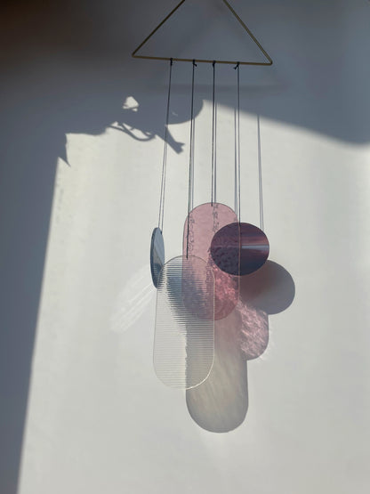 Rosa irisierender Wandbehang im Art Déco Stil