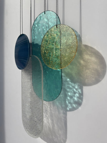 Irisierender Wandbehang im Art Déco Stil