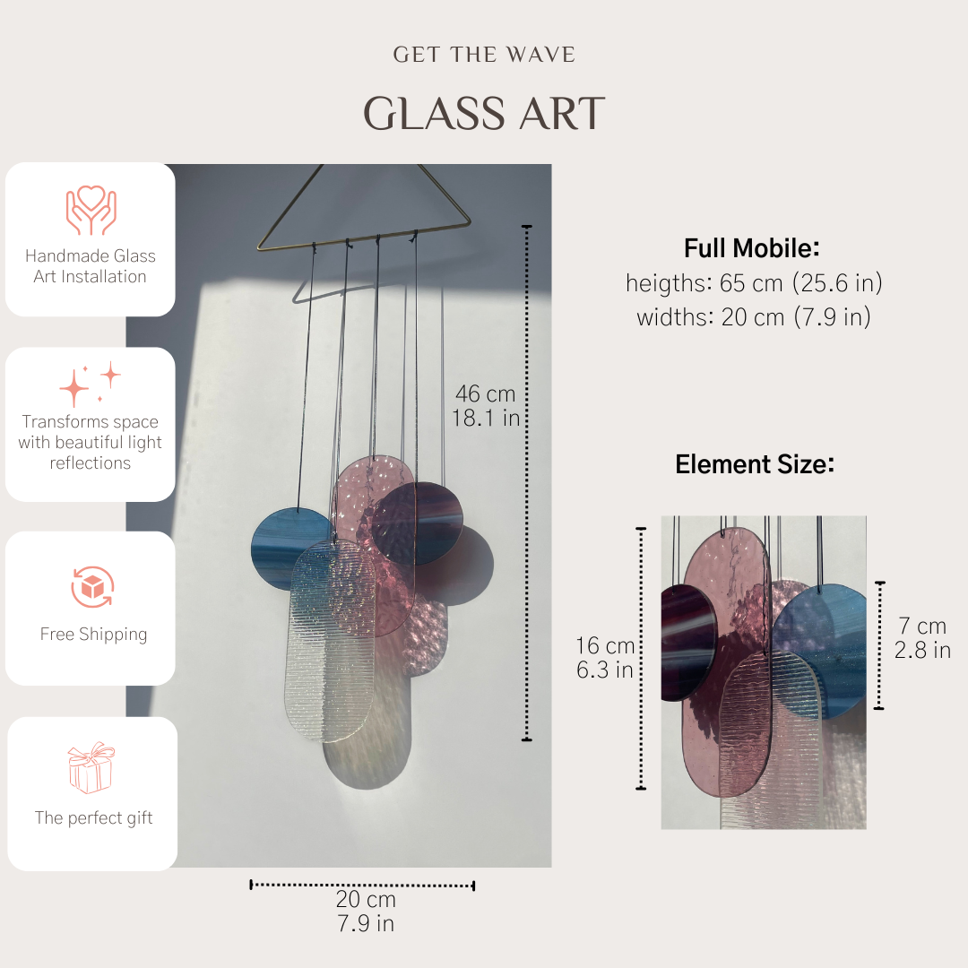 Rosa irisierender Wandbehang im Art Déco Stil