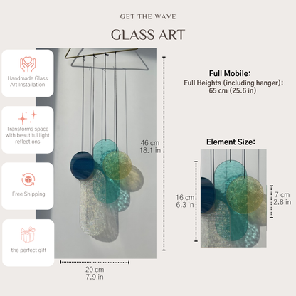 Irisierender Wandbehang im Art Déco Stil