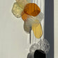 yellow orange Organic Shaped Wall Art in Pastel Colours, Glass Mobile Sun Catcher with Antique Mirror