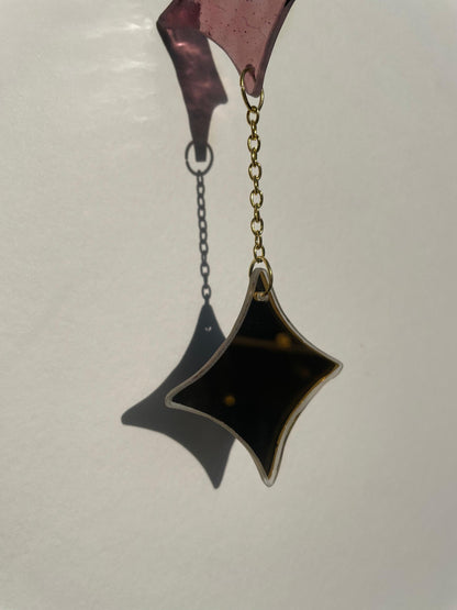 handgefertigte irisierende Weihnachtsdeko Fenster Glas Sterne l nachhaltige Weihnachtsdeko l slow fashion decor l Sonnenfänger Weihnachten l