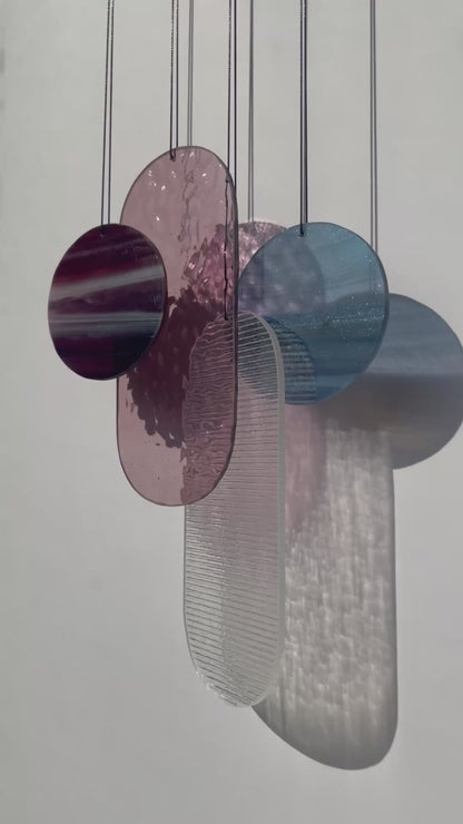 Rosa irisierender Wandbehang im Art Déco Stil