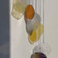 yellow orange Organic Shaped Wall Art in Pastel Colours, Glass Mobile Sun Catcher with Antique Mirror