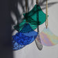Japanische Wellen Glas. Modern Glass Art, boho Wandbehang, Gartendeko Gartenschmuck, Windspiel, Balkon Sommerdeko, Fensterdeko zum hängen