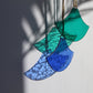 Japanische Wellen Glas. Modern Glass Art, boho Wandbehang, Gartendeko Gartenschmuck, Windspiel, Balkon Sommerdeko, Fensterdeko zum hängen