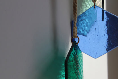 Glas Waben, Gartendekoration Windspiel, Sechseck, Fensterdeko hängend Sommer, Gartendeko Gartenschmuck, Sonnenfänger Glas Garten