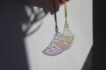 Japanische Wellen Glas. Modern Glass Art, boho Wandbehang, Gartendeko Gartenschmuck, Windspiel, Balkon Sommerdeko, Fensterdeko zum hängen