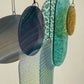 irisierend, türkis, gelb und lila Wandbehang im Art Deco Stil, Modern Glass Art Sonnenfänger Lichtspiel Glas, 30th birthday gift for women