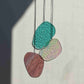 Organic Shaped Wall Art in Pastel Colours, Glass Mobile Suncatcher